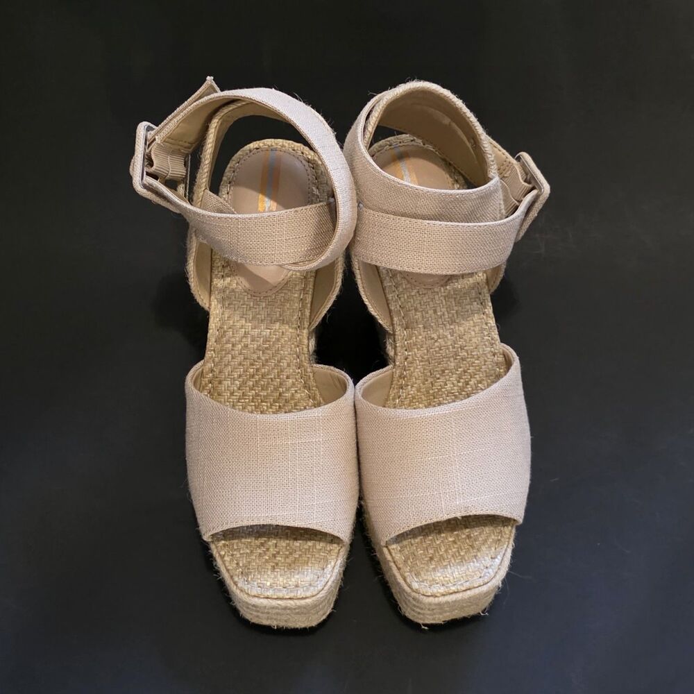 Sam Edelman Vada Wedge Espadrilles Sandals Beige Sz 7 M - Picture 2 of 12